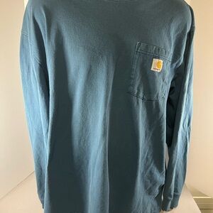 Carhartt Original Fit Crew Neck Long Sleeve T Shirt Mens Size 2XLarge Blue